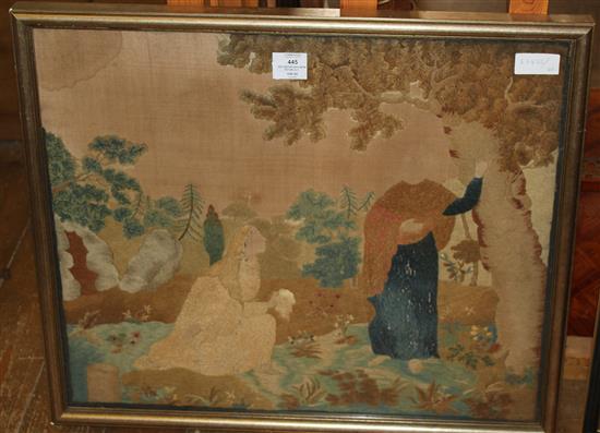 18th century woolwork picture (a.f.)
